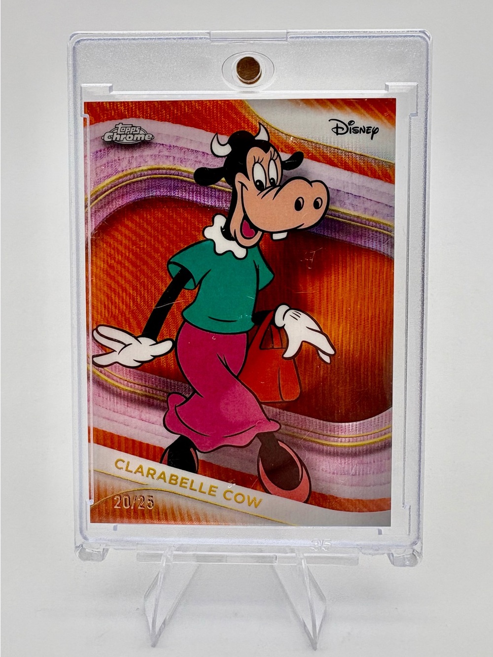 2025 Topps Chrome Disney Clarabelle Cow #165 Orange Wave Refractor 20/25